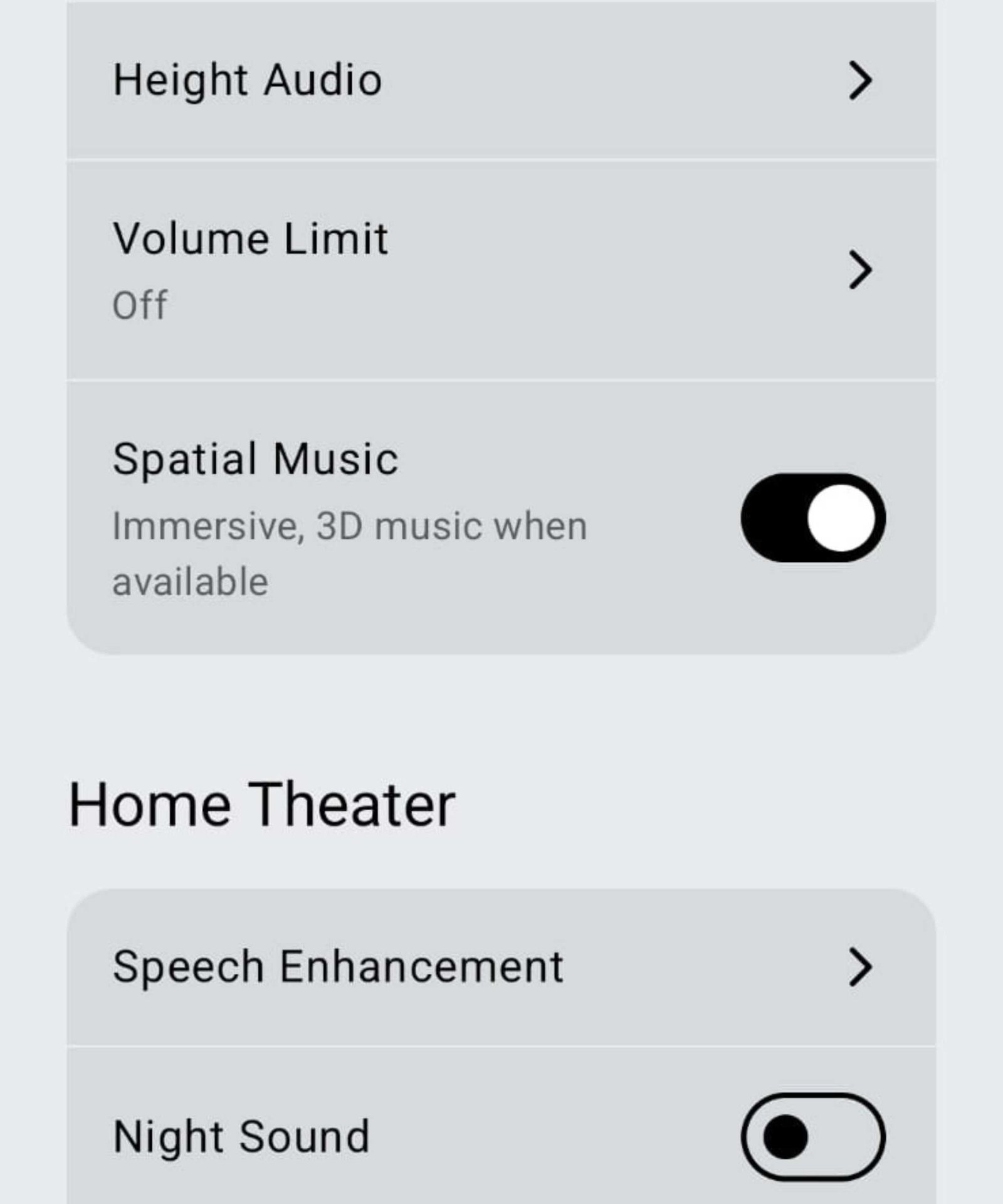 Interface of the Sonos app showing available features and settings for the Sonos Arc Ultra soundbar.