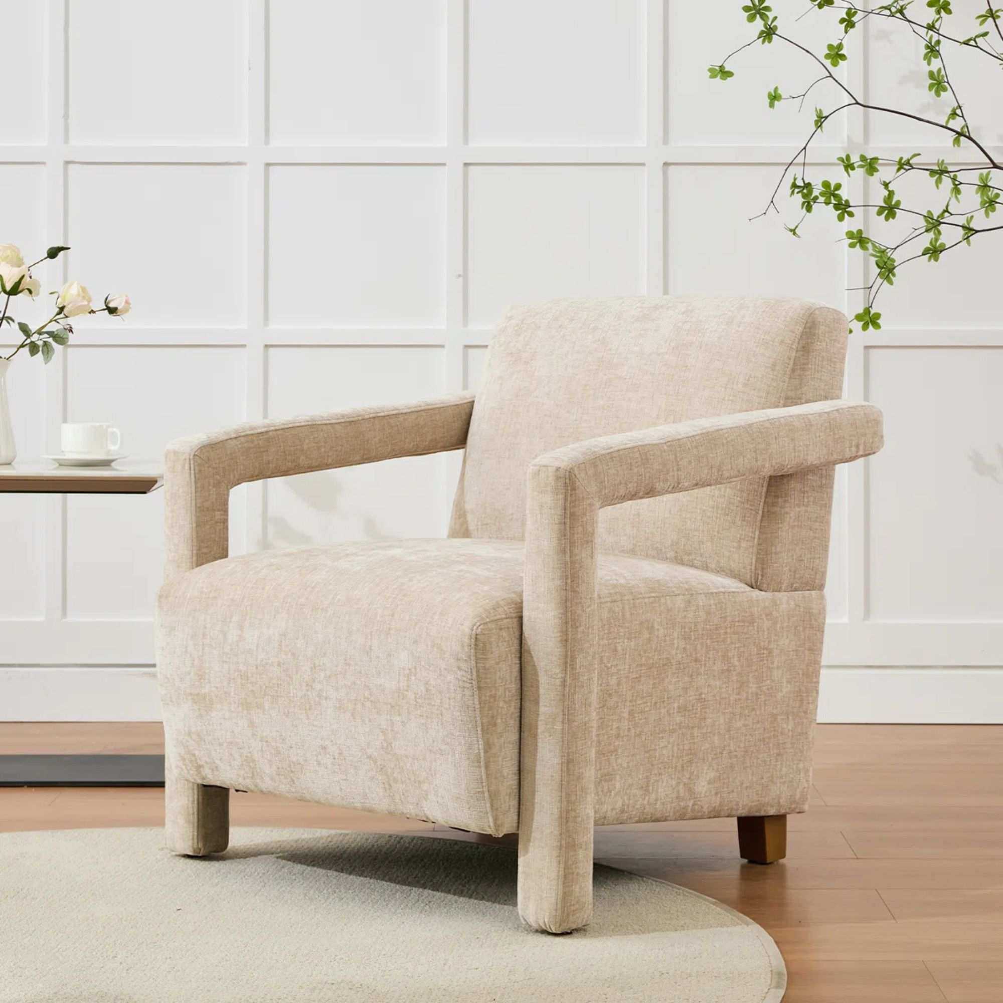 Wayfair, Ebern Designs Modern Chenille Upholstered Arm Accent Chair &amp; Reviews | Wayfair