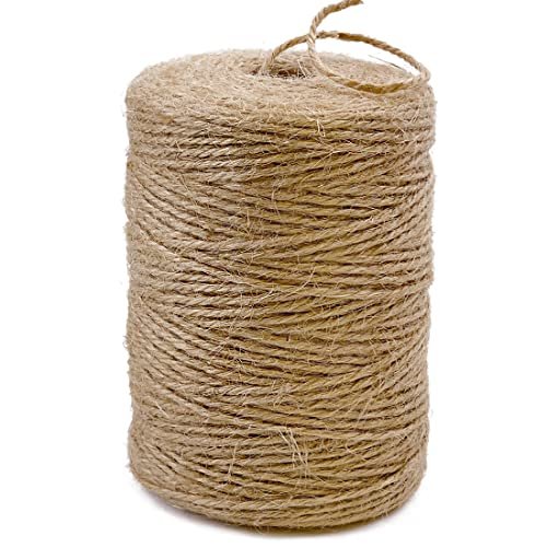 Perkhomy Natural Jute Twine 600 Feet Long Twine String for Crafts Gift Wrapping Packing Gardening Crochet Knitting Macrame Decor (brown 2mm * 600feet)