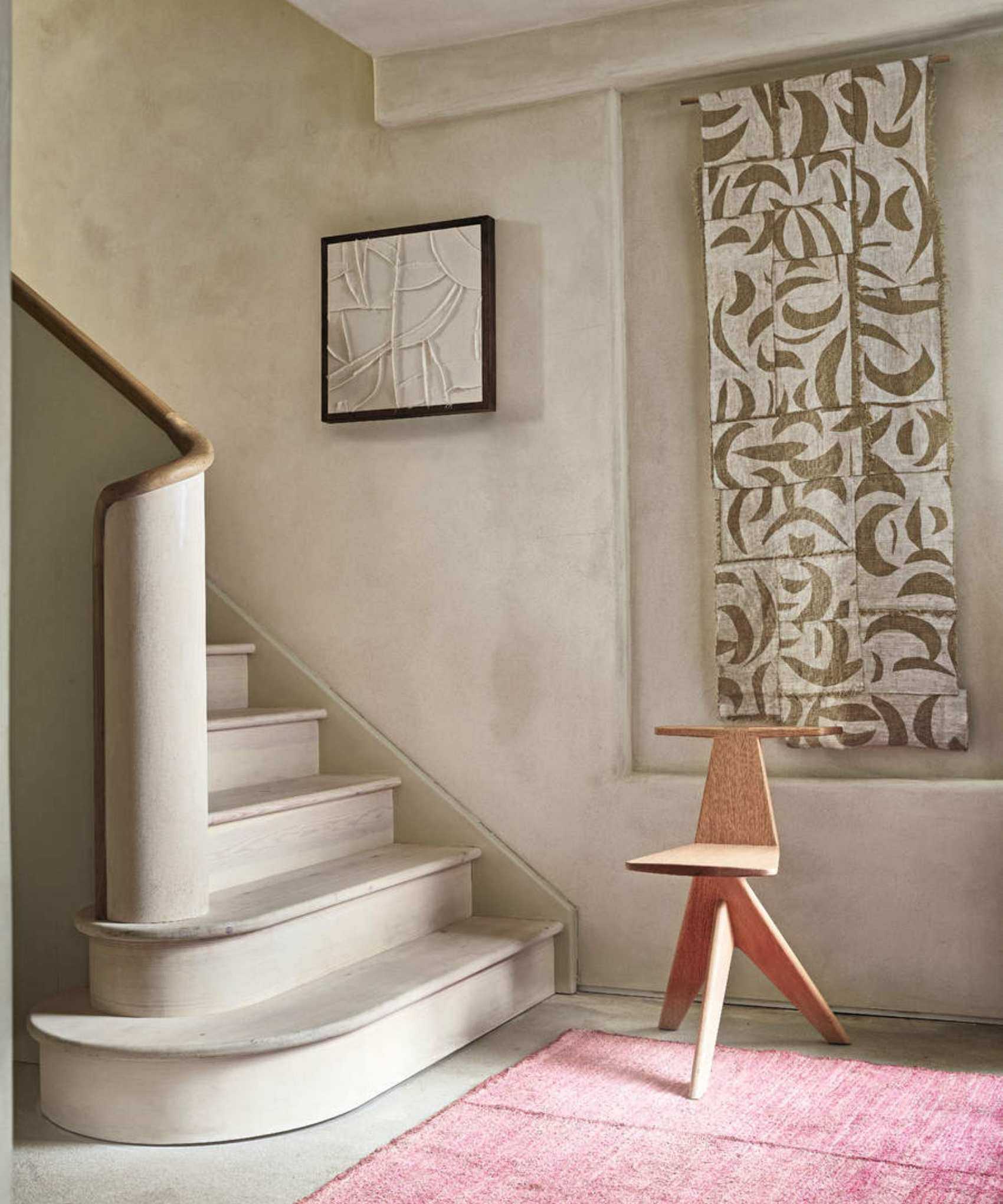 Tapestry, chair, stairs