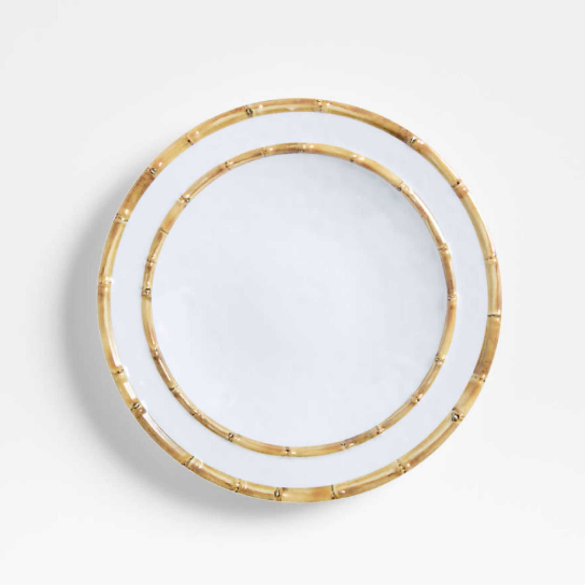 Abbott White and Bamboo Outdoor Melamine Salad Plate by Jake Arnold