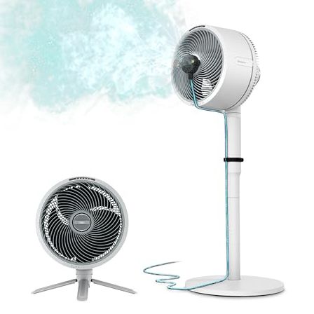 Shark Flexbreeze Pedestal &amp; Tabletop Oscillating Fan With Remote, Indoor &amp; Outdoor, Portable, Corded &amp; Cordless With Instacool Misting Attachment, White, Fa222wh