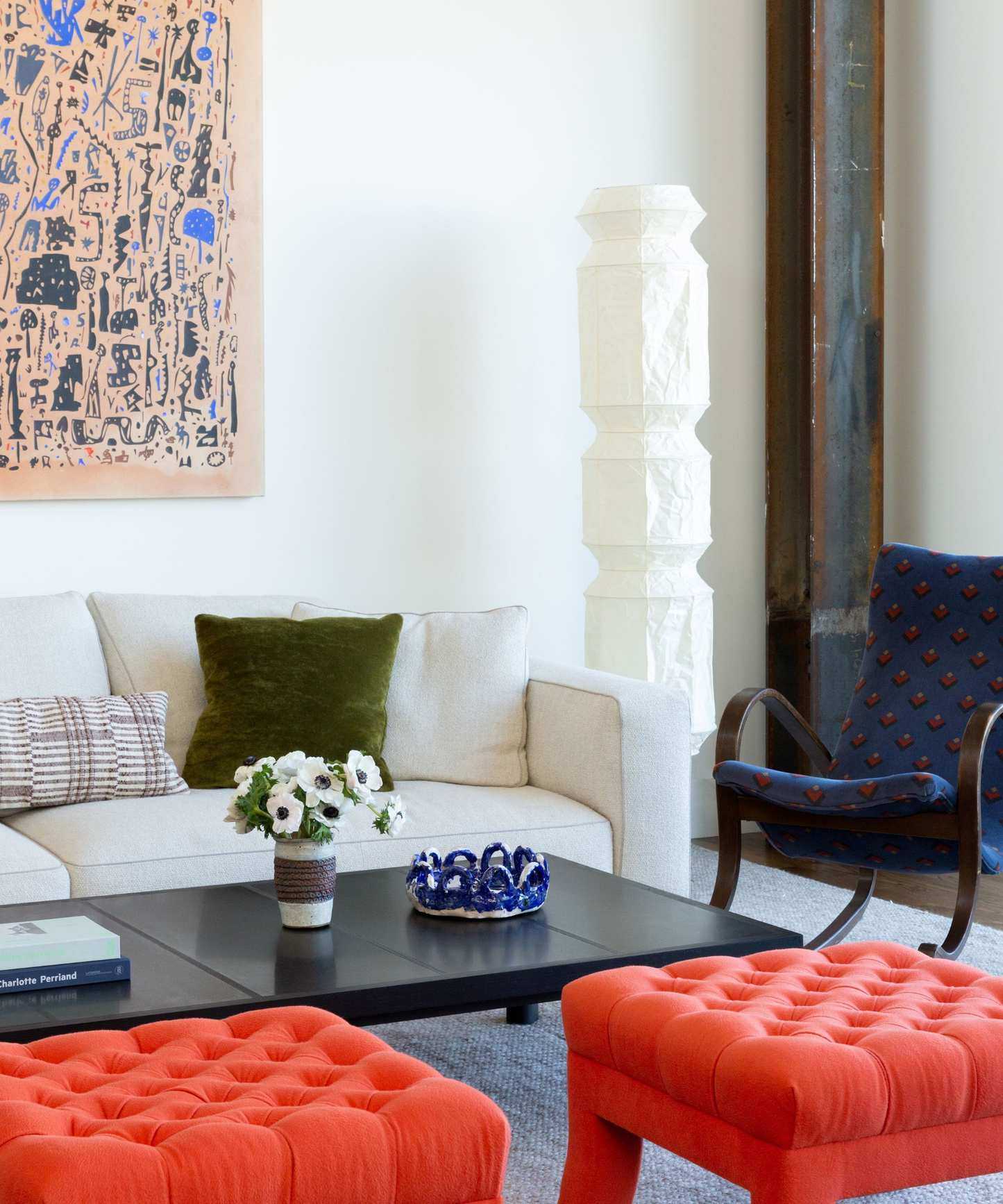White living room with transitional style