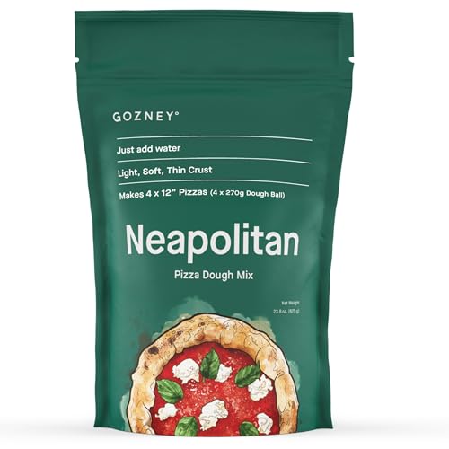 Gozney Just-Add-Water Neapolitan Pizza Dough Mix for Authentic Italian Pizzas &ndash; Makes 4 X 9.5oz (270g) Dough Balls for 4 X 12" Pizzas, Premium Flour Baking Mix