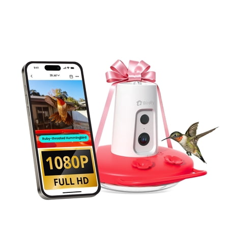 Birdfy Humming Bird Feeder With Camera, 1080p Fhd Hummingbird Feeder Camera With Ant Moat, 9000 Mah Rechargeable Bird Camera, Ai Identify Bird Species, Leak Proof, Ideal Gift