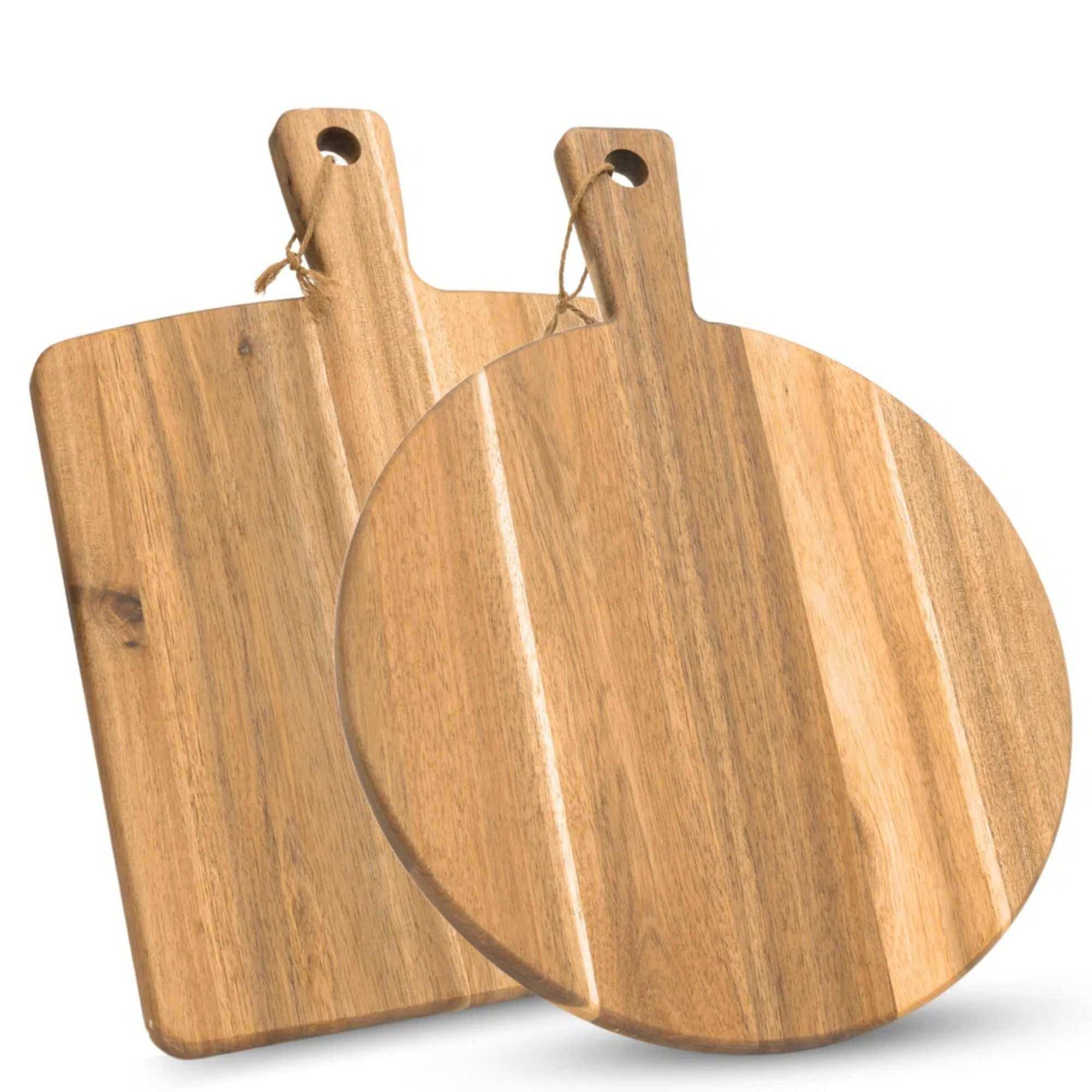 Acacia Wood Cutting Board 2 Pack With Handle