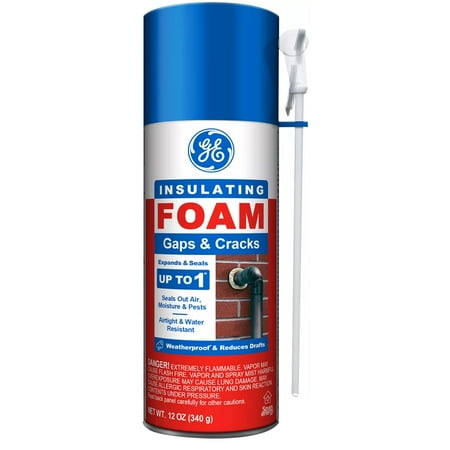 Ge Gaps &amp; Cracks Insulating Foam, Pack of 1, Yellow 12 Oz Can