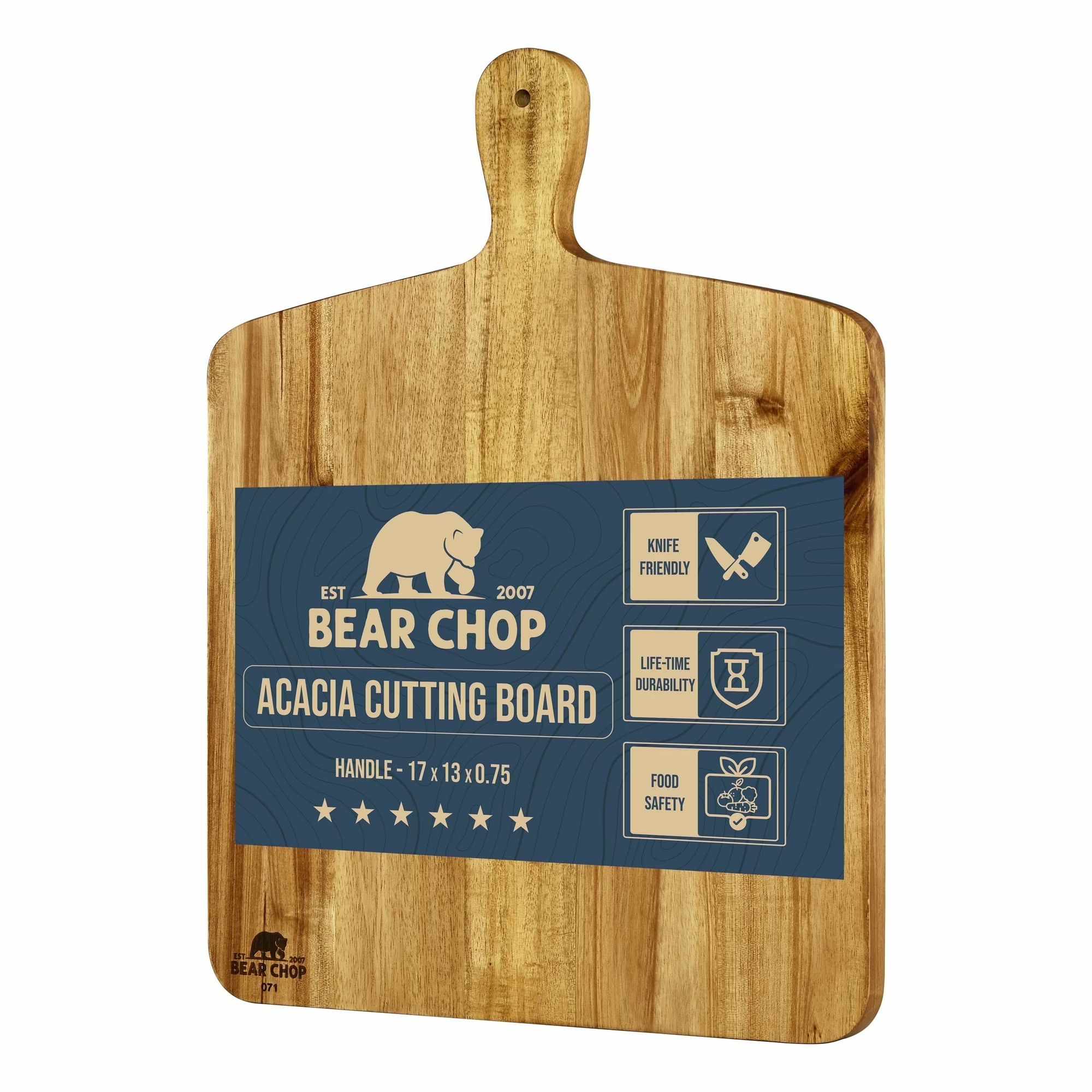 Bearchop Acacia Wood Cutting Board with Handle