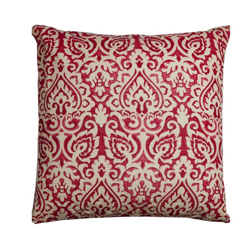 damask red throw pillow