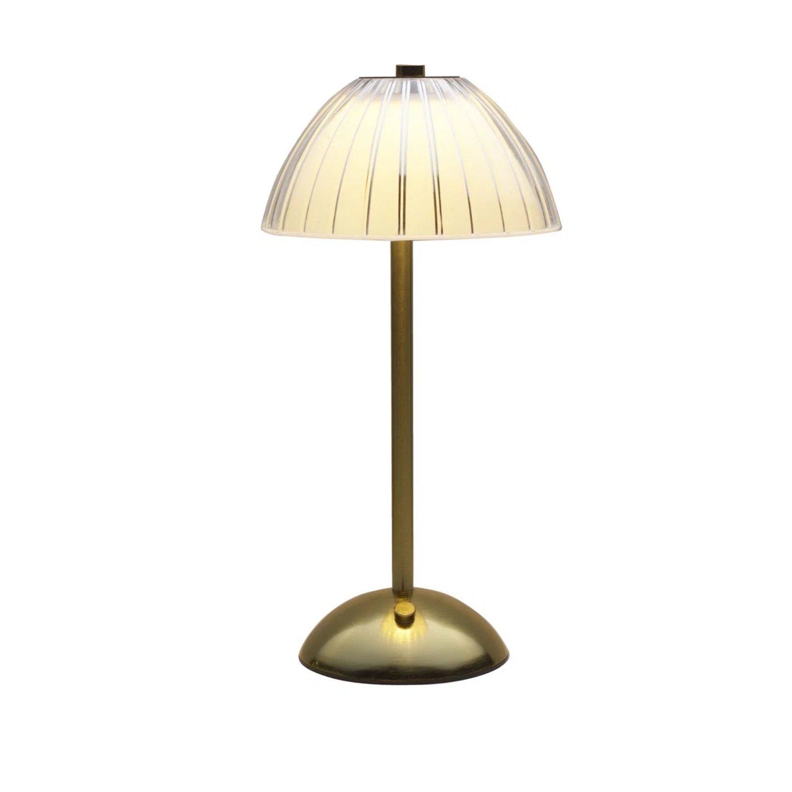 a brushed gold portable lamp