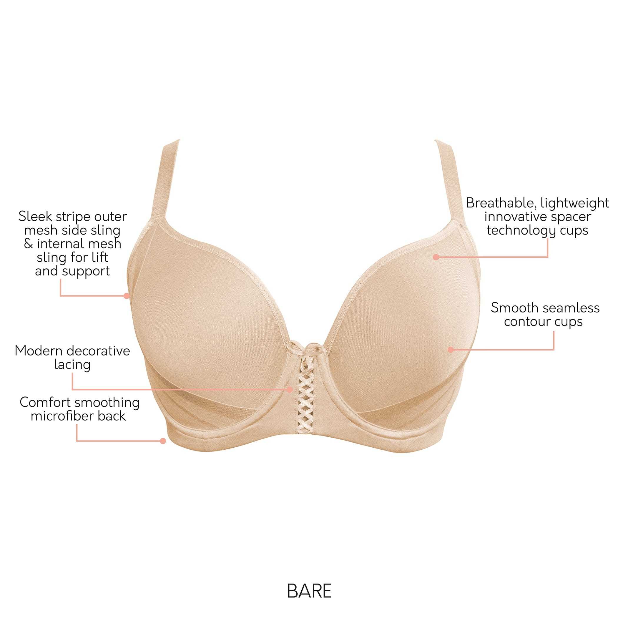 Shea Women's Spacer T-Shirt Full Busted Bra - OLIVIA PAISLEY 