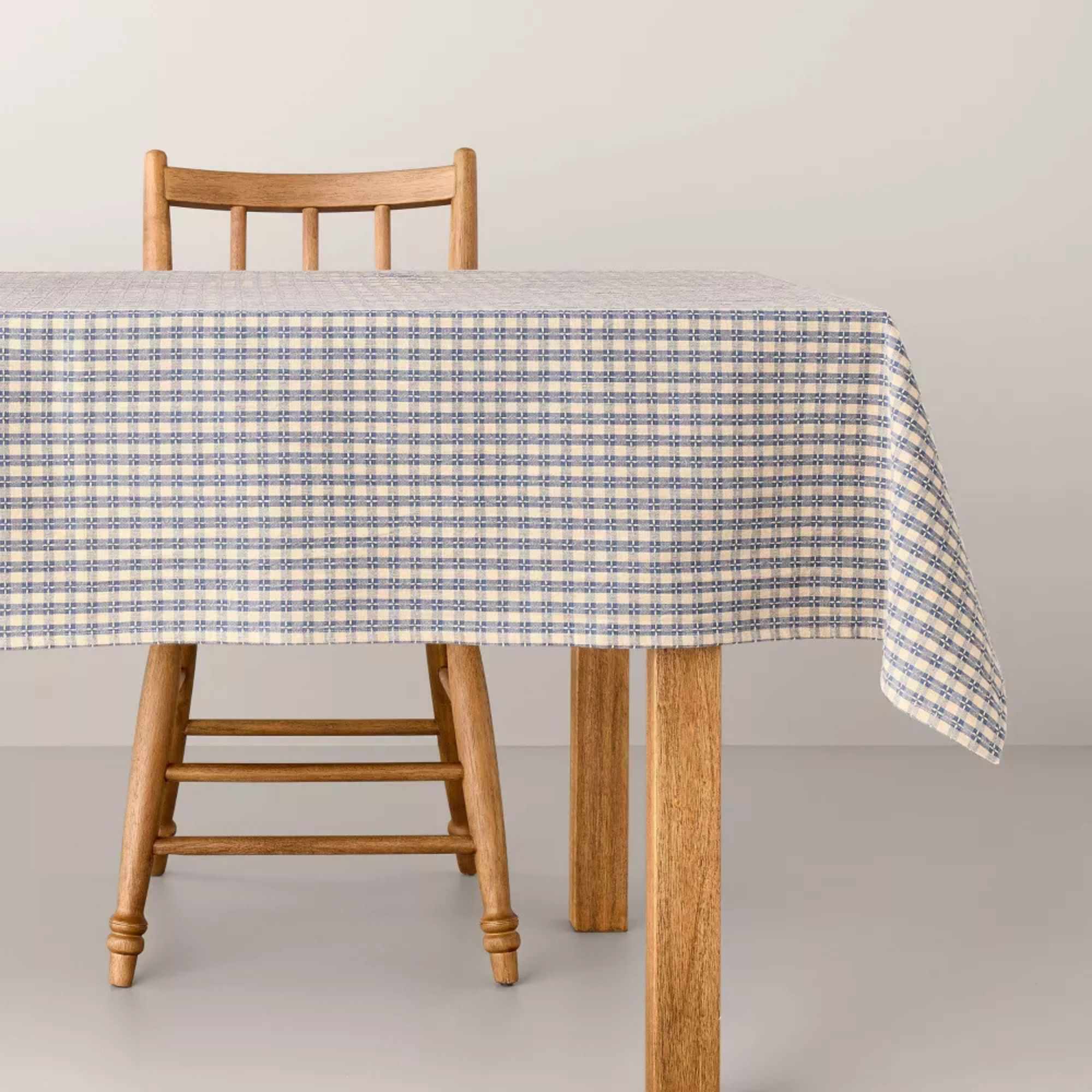 Textured Gingham Tablecloth Blue/Natural- Hearth &amp; Hand&trade; with Magnolia