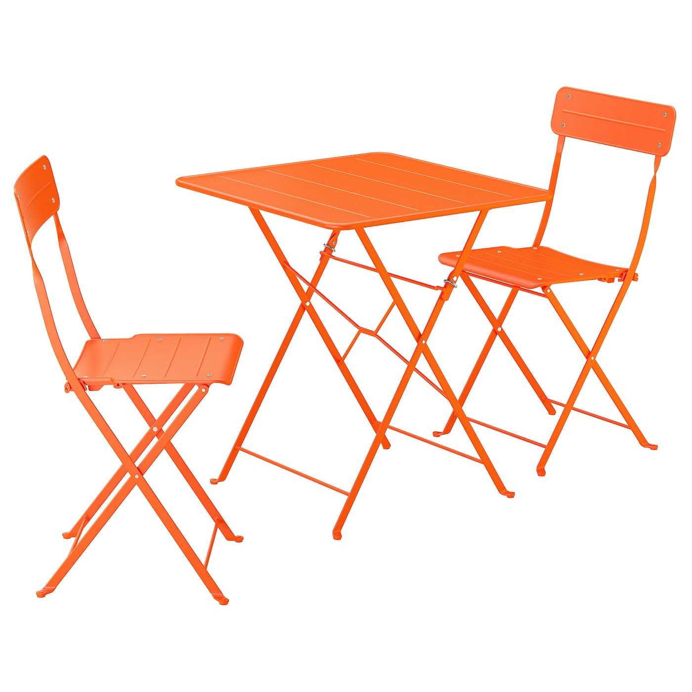 Sunds&Ouml; Table and 2 Folding Chairs - Outdoor Bright Orange/bright Orange 25 5/8x25 5/8 "