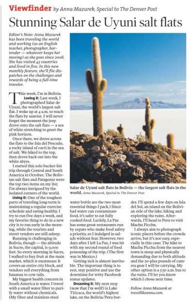 In Print: The Denver Post (Viewfinder Travel Column) - Travel Like Anna