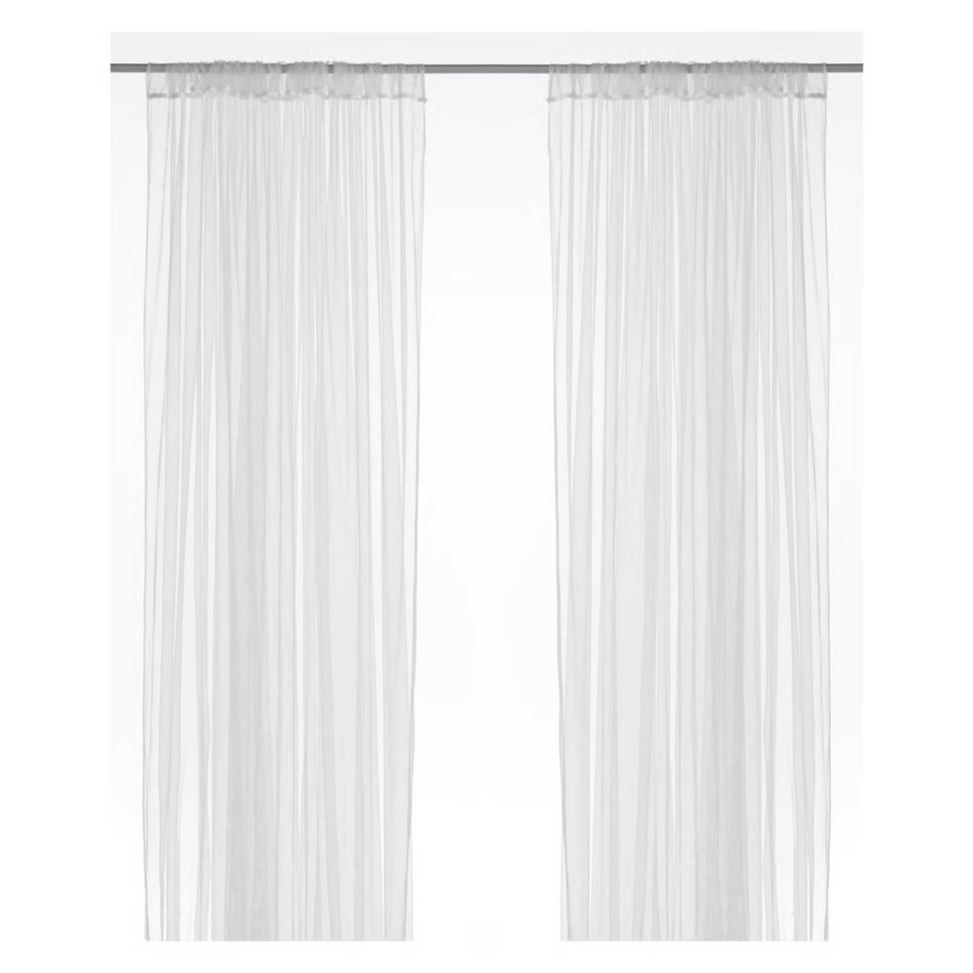 White IKEA sheer curtains