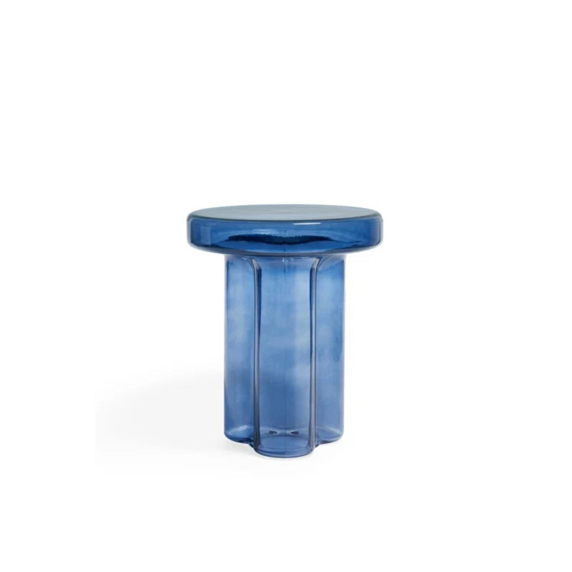 Glass Top End Table (Blue)