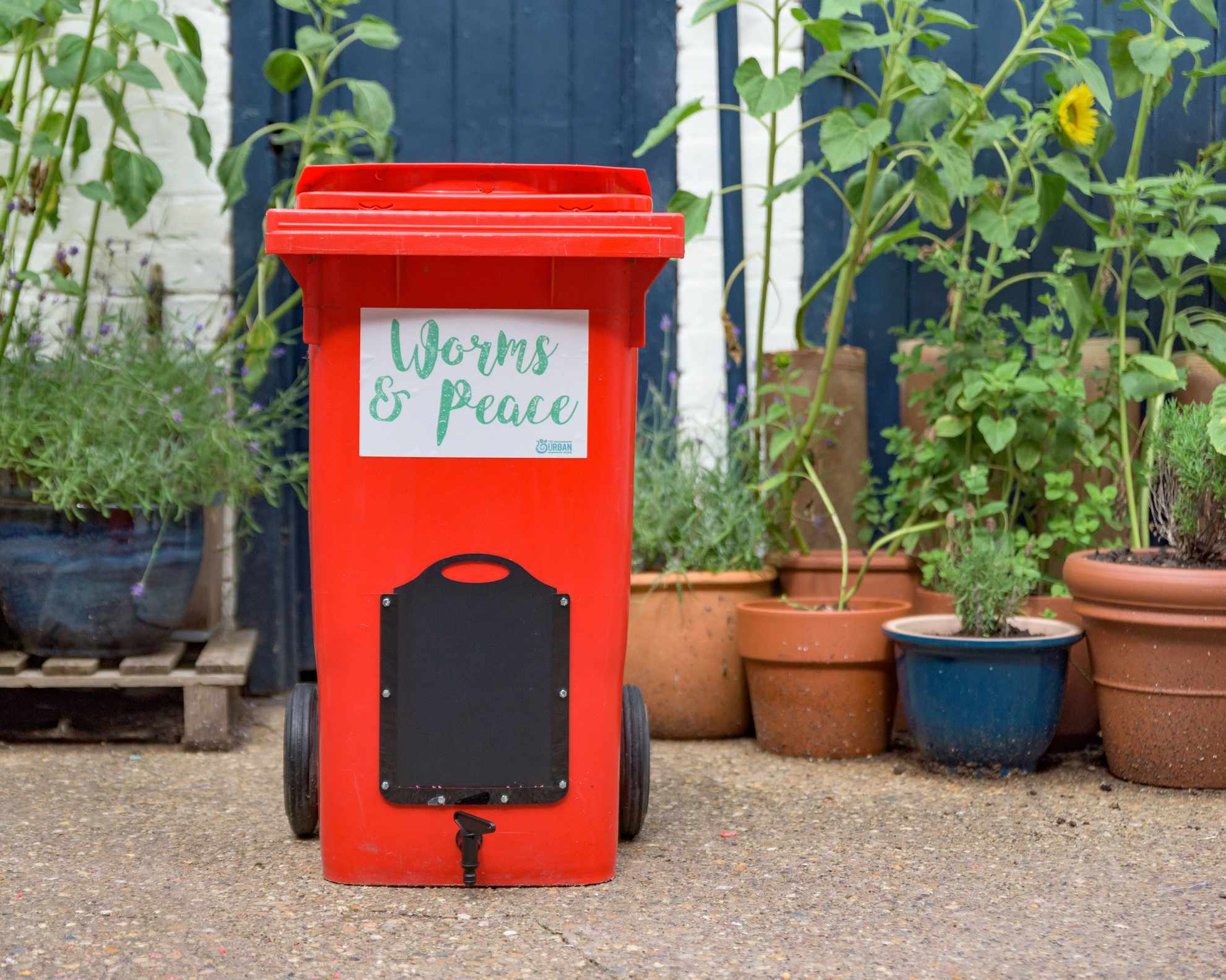 wormery for compost in a wheelie bin