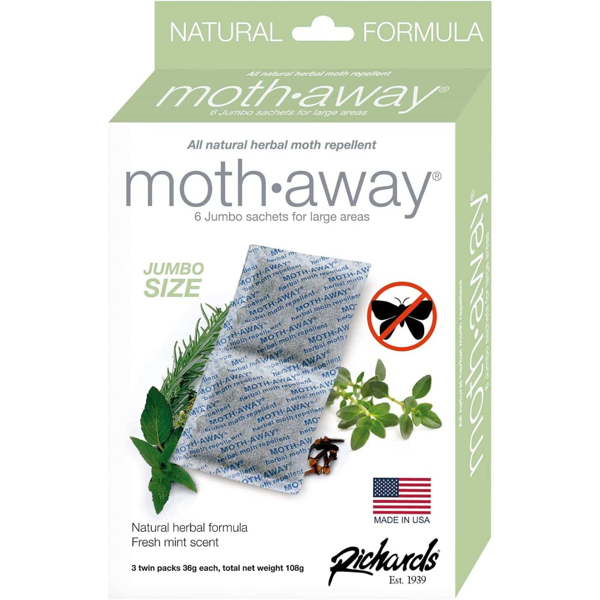 Richards Homewares Moth Away Herbal Non Toxic Natural Repellent