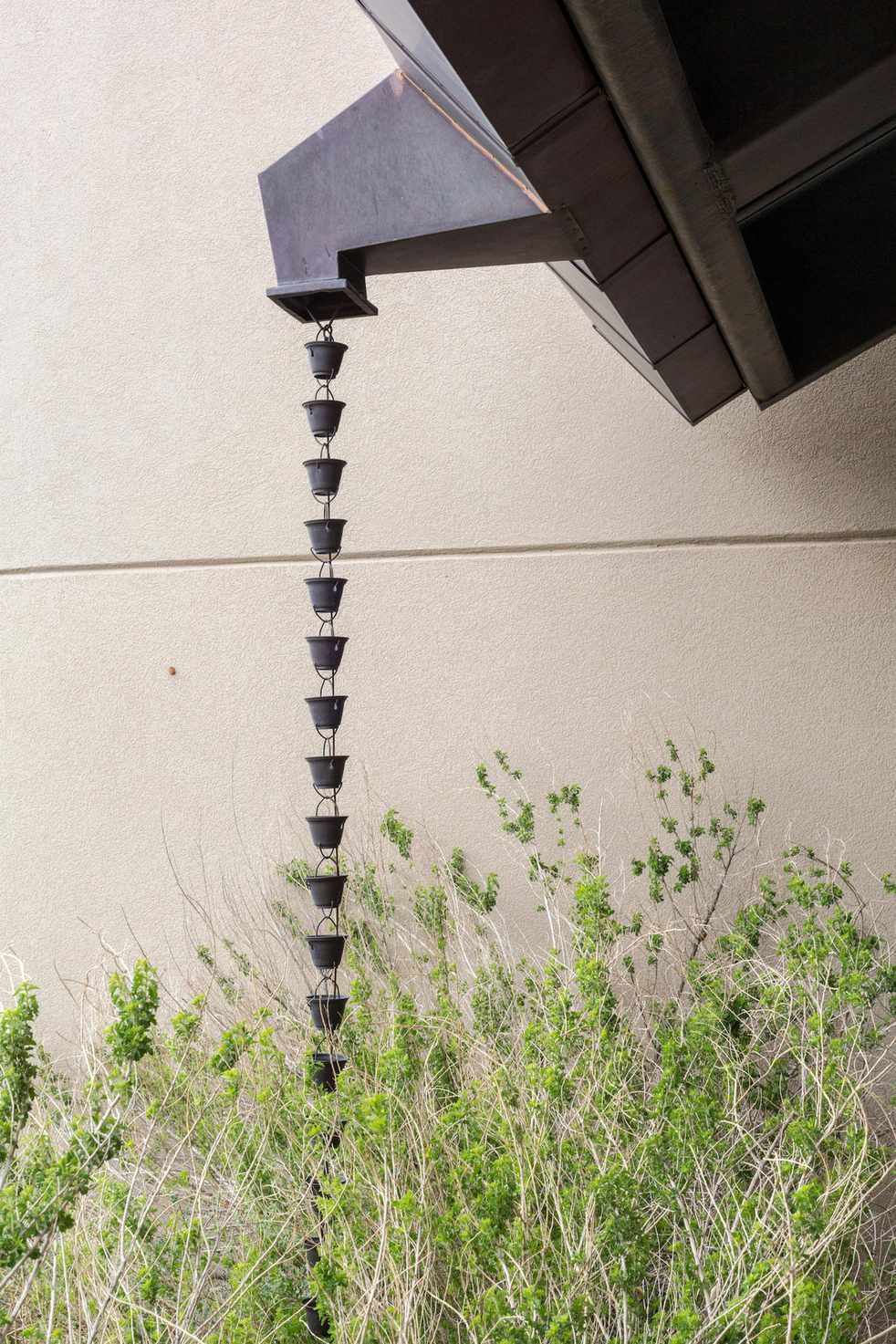 rain chains for harvesting rainwater in the garden