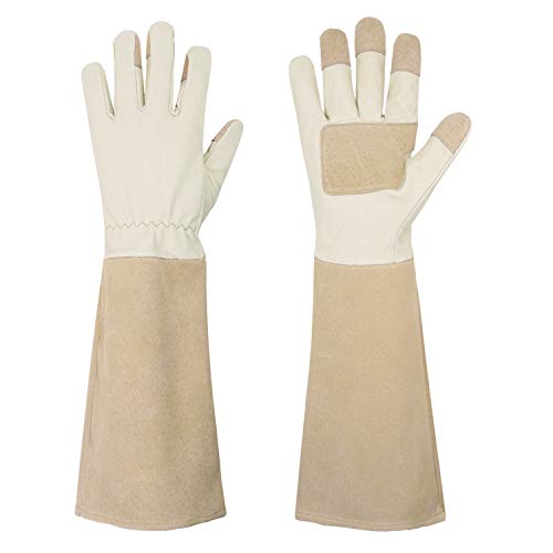Handlandy Rose Pruning Gloves for Men &amp; Women, Long Thorn Proof Gardening Gloves, Breathable Pigskin Leather Gauntlet, Best Garden Gifts &amp; Tools for Gardener