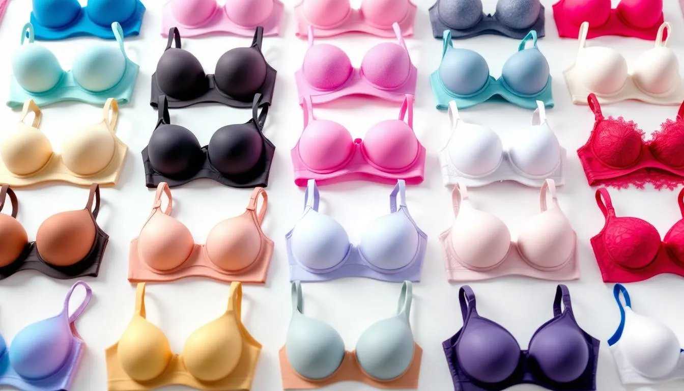 A variety of large bras displayed online, showcasing different styles and sizes.