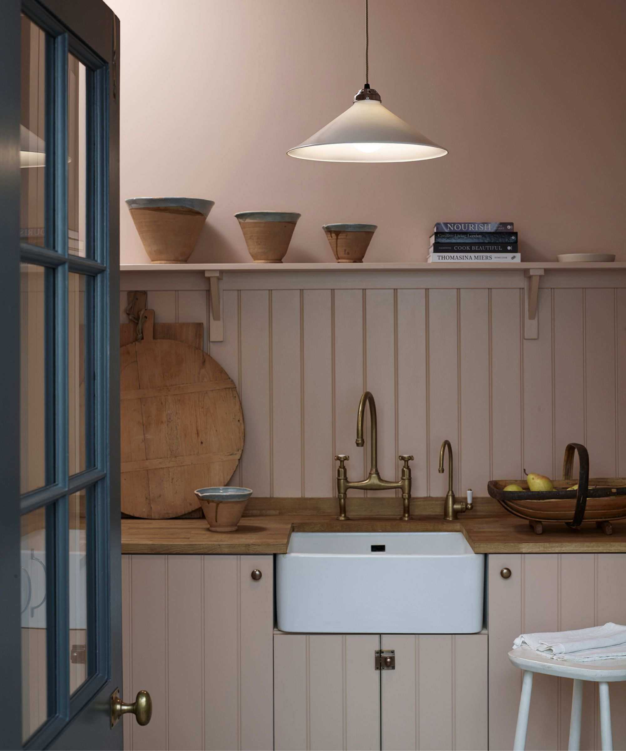 Kitchen with beadboard paneling