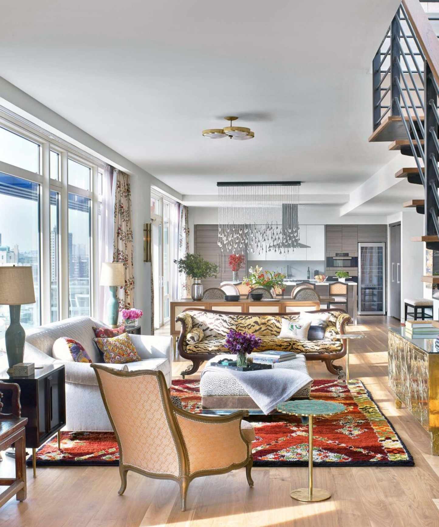 Modern apartment with traditional furniture