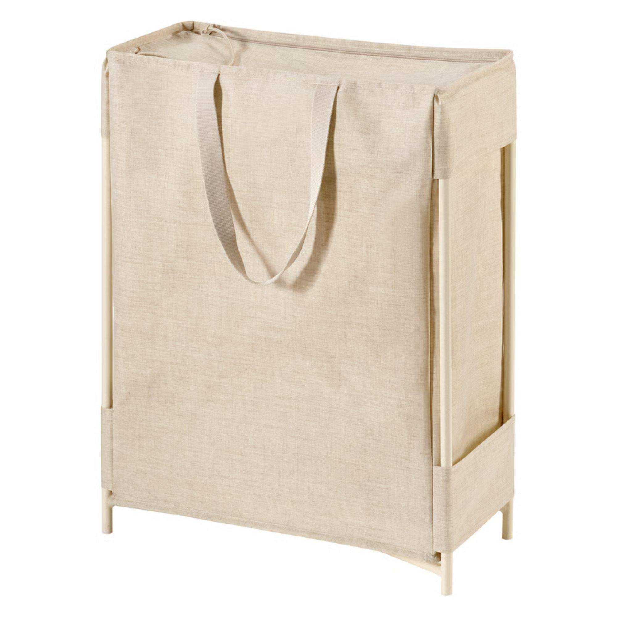 Pale beige IKEA PURRPINGLA Laundry bag with stand