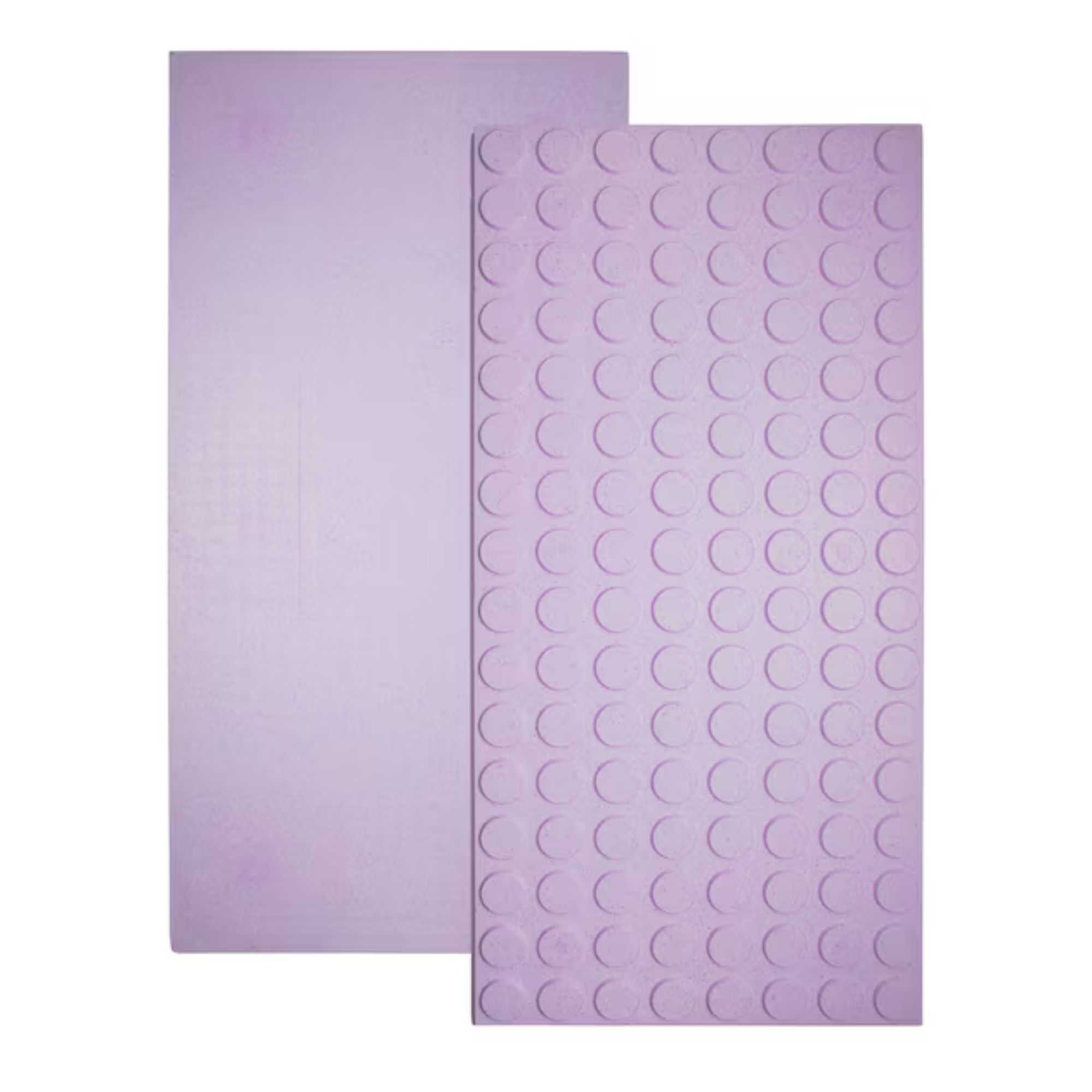 Two rectangular lilac foam boards.
