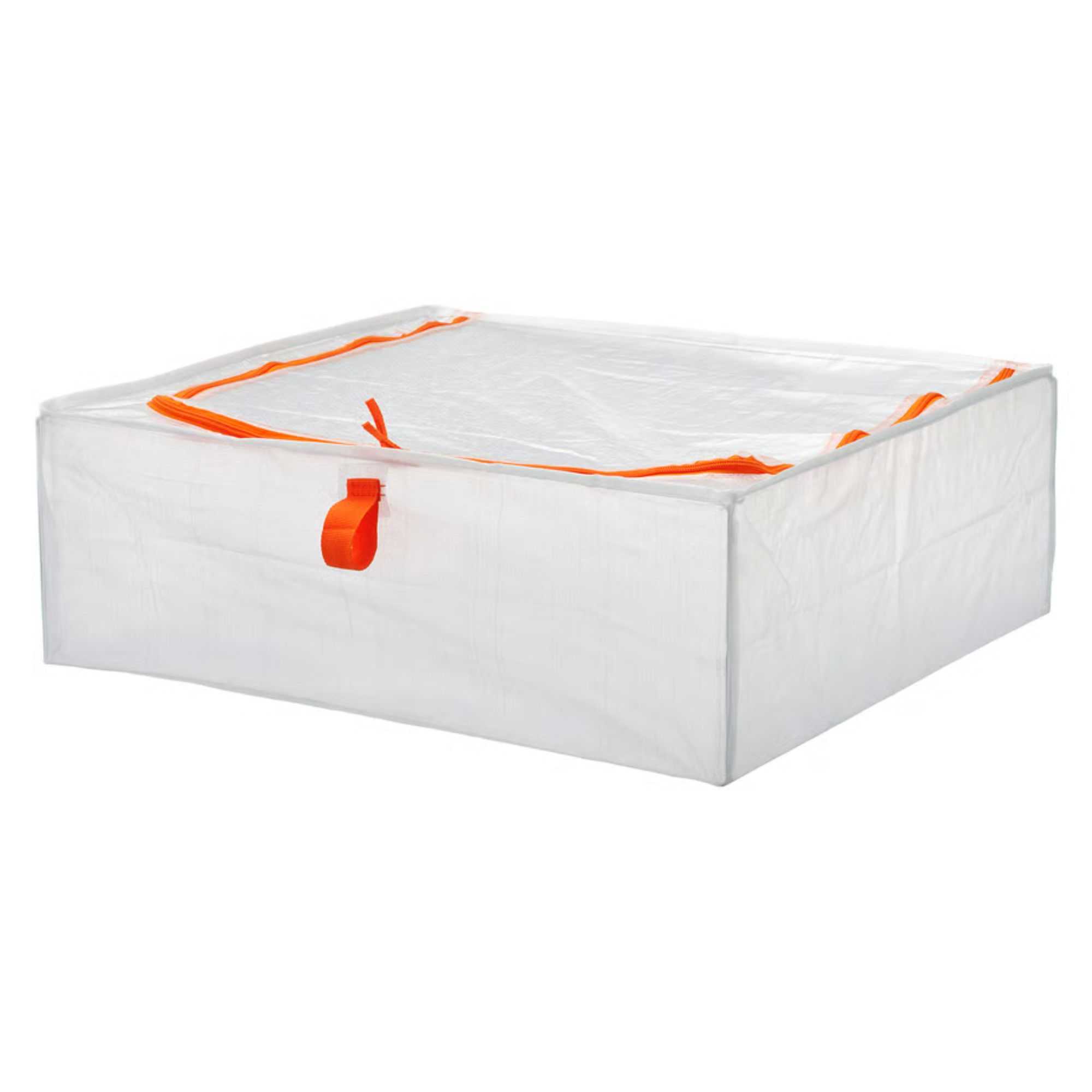 Clear IKEA P&Auml;RKLA Storage case with orange zips