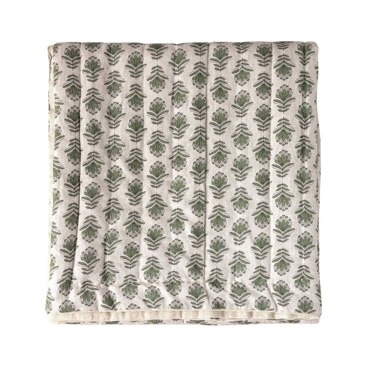 Lulu &amp; Georgia, Pippa Linen Cotton Quilt (Forest Green)