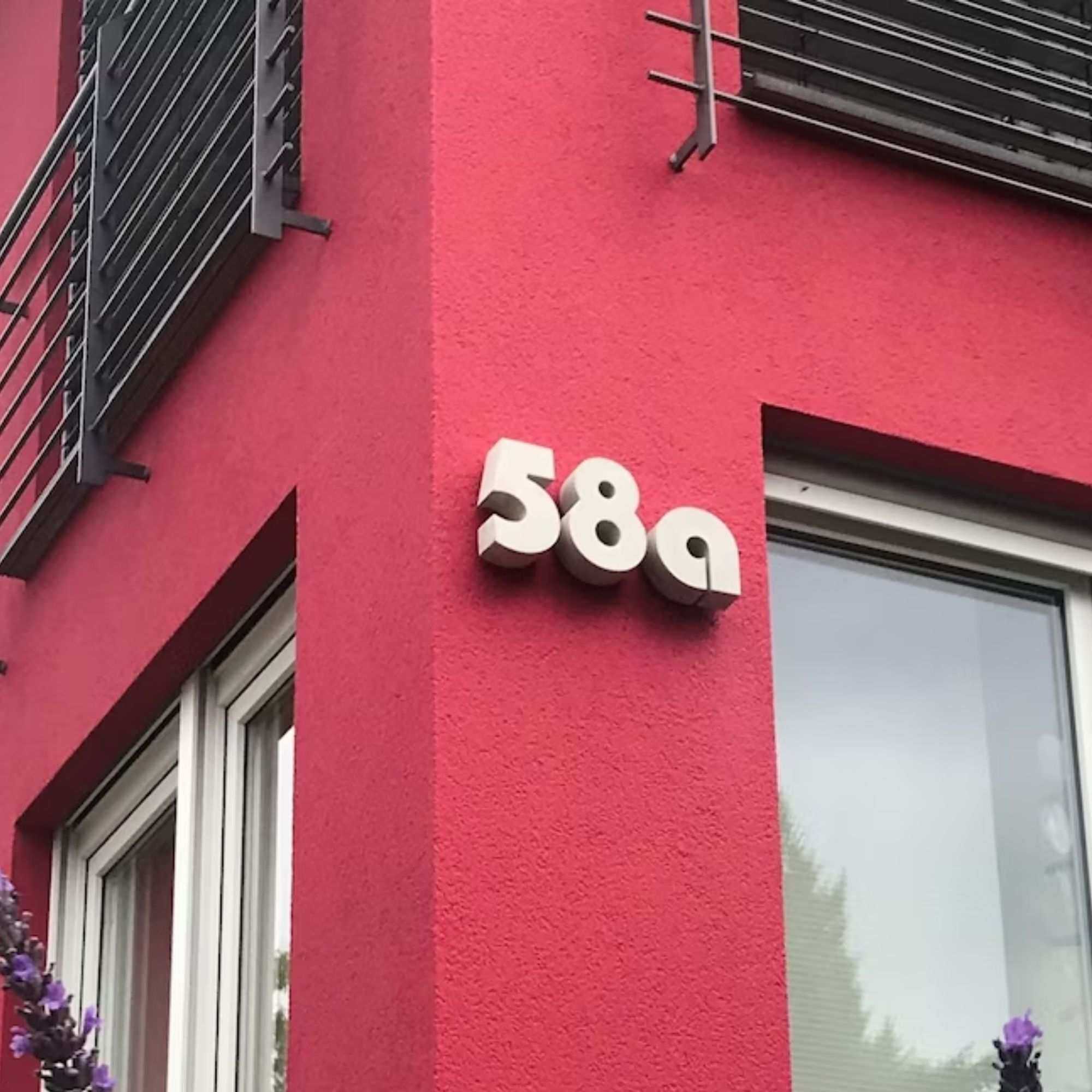 Concrete house number 19 cm BAUHAUS 93 many colors extravagant design